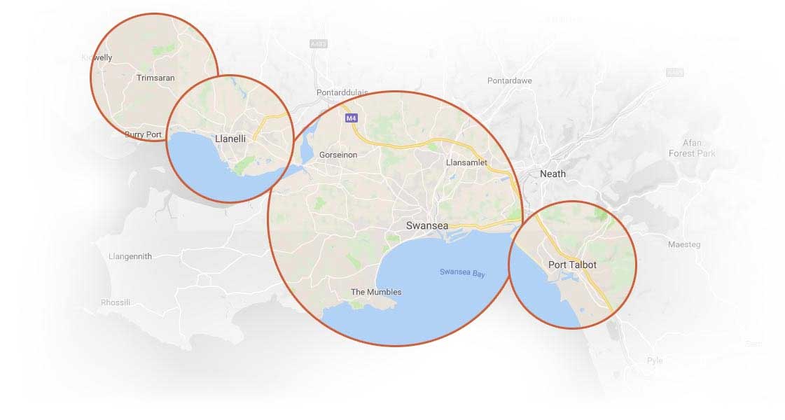 areas covered areas covered